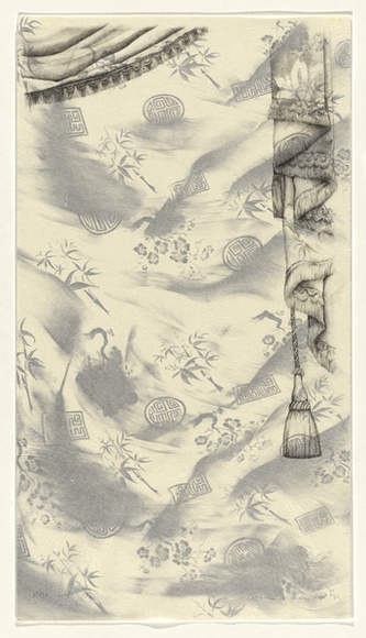 Artist: b'Pilgrim, Catherine.' | Title: b'not titled [tassel and vietnamese fabric]' | Date: 2000, May | Technique: b'lithograph, printed in black ink, from one stone'