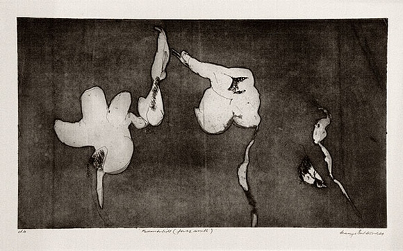 Artist: b'BALDESSIN, George' | Title: b'Funambulists (foot and mouth).' | Date: 1964 | Technique: b'etching and aquatint, printed in black ink, from one plate'