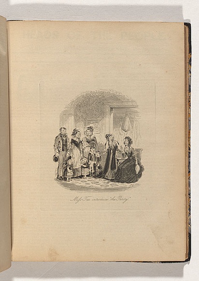 Artist: b'Carmichael, John.' | Title: b'Miss Tox introduces the party' | Date: 1847 | Technique: b'etching, printed in black ink, from one plate'