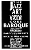 Artist: b'Stannard, Chris.' | Title: b'The jazz art garage sale' | Date: 1992, November | Technique: b'screenprint, printed in black ink, from one stencil'