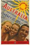 Artist: b'UNKNOWN' | Title: b'Follow the sun 1938. Australia. 150th Anniversary celebrations, Sydney.' | Date: 1920-40 | Technique: b'lithograph, printed in colour, from multiple plates'