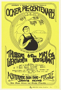 Artist: EARTHWORKS POSTER COLLECTIVE | Title: Ocker pie-centenary | Date: 1976 | Technique: screenprint, printed in black ink, from one stencil