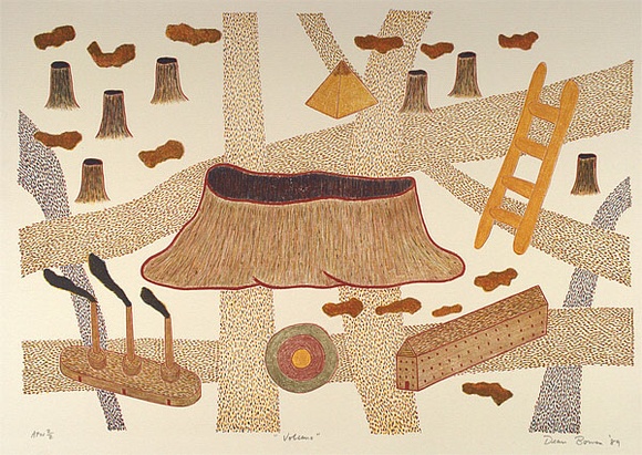 Artist: b'Bowen, Dean.' | Title: b'Volcano' | Date: 1989 | Technique: b'lithograph, printed in colour, from multiple stones'