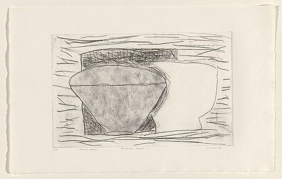 Title: Covered bowl 1 | Date: 1983 | Technique: drypoint, printed in black ink, from one perspex plate