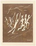 Artist: Tillers, Imants. | Title: Flight at 34360 | Date: 1994 | Technique: woodcut, printed in brown ink, from one block | Copyright: Courtesy of the artist