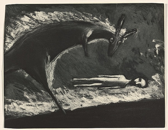 Artist: Shead, Garry. | Title: Flaming kangaroo | Date: 1994-95 | Technique: etching and aquatint, printed in black ink, from one plate | Copyright: © Garry Shead
