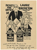 Artist: b'SQUATTERS UNION' | Title: b'Picket the office of Laurie Brereton' | Date: 1984 | Technique: b'screenprint, printed in colour, from one stencil'