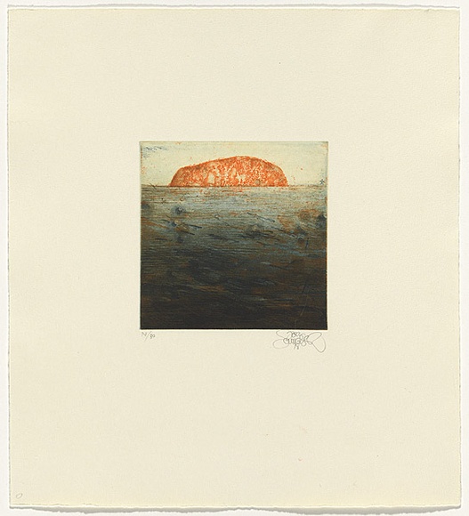 Artist: b'SCHMEISSER, Jorg' | Title: b'Small Ayers Rock' | Date: 1978 | Technique: b'relief-etching, softground etching, drypoint and aquatint, printed in colour from three plates' | Copyright: b'\xc2\xa9 J\xc3\xb6rg Schmeisser'