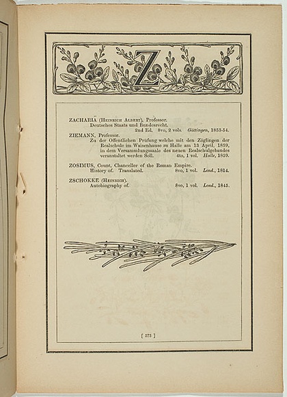 Title: b'Z [zichya la trobeana].' | Date: 1861 | Technique: b'wood-engraving, printed in black ink, from one block'