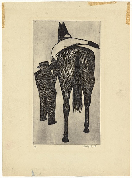 Title: b'Mounting' | Date: 1956 | Technique: b'etching and drypoint, printed in black ink, from one plate'