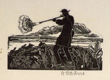 Artist: OGILVIE, Helen | Title: not titled [Rabbit shooting] | Date: (1947) | Technique: wood-engraving, printed in black ink, from one block