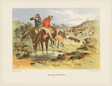 Title: b'Overlanders' | Date: 1865 | Technique: b'lithograph, printed in colour, from multiple stones'