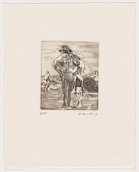 Artist: b'Harding, Nicholas.' | Title: b'Untitled (Couple on beach).' | Date: 2004 | Technique: b'open-bite and aquatint, printed in brown ink, from one plate'