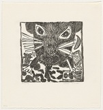 Artist: Ciccone, Valerio. | Title: not titled [cat] | Date: c.1991 | Technique: lithograph, printed in black ink, from one stone