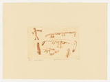 Artist: b'Napurrula Long, Dora.' | Title: b'Juntu family' | Date: 2004 | Technique: b'drypoint etching, printed in brown ink, from one perspex plate'