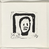 Title: b'I am [page 13]' | Date: 2000 | Technique: b'linocut, printed in black ink, from one block'