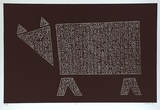 Artist: b'Marshall, John.' | Title: b'Cat' | Date: 1999, July | Technique: b'linocut, printed in black ink, from one block'