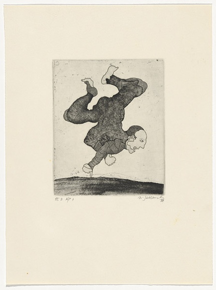 Artist: b'SELLBACH, Udo' | Title: b'not titled' | Date: 1988 | Technique: b'etching, aquatint printed in black ink with plate-tone, from one copper plate'