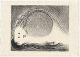 Artist: BOYD, Arthur | Title: St Francis lying down in the wilderness. | Date: (1965) | Technique: lithograph, printed in black ink, from one stone [or plate] | Copyright: Reproduced with permission of Bundanon Trust