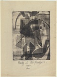 Artist: Olsen, John. | Title: Study at S.W. Hayters | Date: 1957 | Technique: etching and softground-etching, printed in black ink, from one plate | Copyright: © John Olsen. Licensed by VISCOPY, Australia