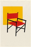 Artist: Taylor, Michelle. | Title: (Student's chair) [Red deck chair, yellow square] | Date: 1980 | Technique: screenprint, printed in colour, from three stencils