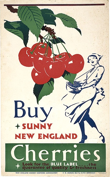 Artist: Annand, Douglas. | Title: Buy sunny New England cherries. | Date: c.1925 | Technique: lithograph, printed in colour, from multiple plates | Copyright: © A.M. Annand