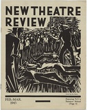 Artist: Harris, Eve. | Title: New theatre review: February-March 1945. | Date: February-March 1945 | Technique: linocut, printed in black ink, from one block; letterpress text