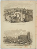Artist: b'Mason, Walter George.' | Title: b'View of Yarra Street, Geelong, Victoria Australia.' | Date: 1857 | Technique: b'wood-engraving, printed in black ink, from one block'