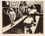 Artist: SCHARF, Theo | Title: Hafenarbeiter in Sudfrankreich (harbour workers in the south of France) | Date: c.1926 | Technique: etching, printed in black ink, from one plate | Copyright: © The Estate of Theo Scharf.