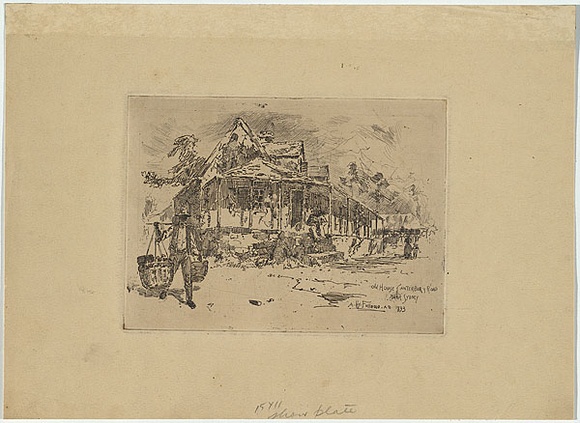 Artist: b'FULLWOOD, A.H.' | Title: b'Old house Canterbury Road near Sydney.' | Date: 1893 | Technique: b'etching, printed in warm black ink, from one plate'