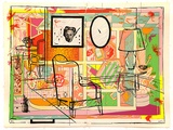 Artist: b'Arkley, Howard.' | Title: b'Interior with built in bar' | Date: 1992 | Technique: b'screenprint, printed in colour, from 17 stencils'