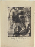 Artist: b'Olsen, John.' | Title: b'Study at S.W. Hayters' | Date: 1957 | Technique: b'etching and softground-etching, printed in black ink, from one plate' | Copyright: b'\xc2\xa9 John Olsen. Licensed by VISCOPY, Australia'