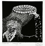 Artist: COLEING, Tony | Title: A BLACK DAY - running out. | Date: 1989 | Technique: linocut, printed in black ink, from one block
