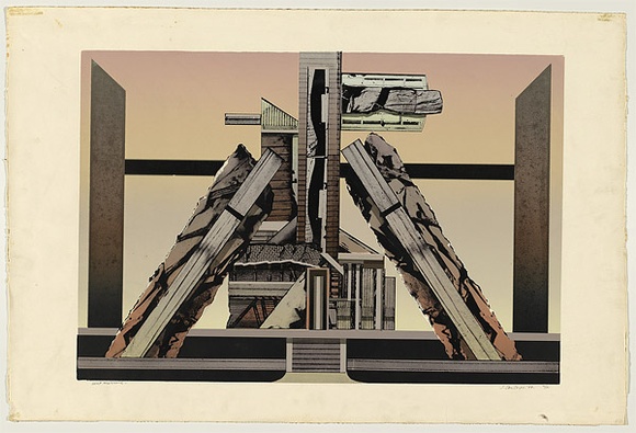 Title: b'West Melbourne: a structure for Boull\xc3\xa9e and Ledoux' | Date: 1970 | Technique: b'screenprint, printed in colour, from multiple screens'