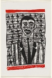 Artist: b'HANRAHAN, Barbara' | Title: b'All-American boy' | Date: 1963 | Technique: b'linocut, printed in colour, from three blocks'