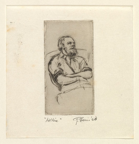 Artist: b'EWINS, Rod' | Title: b'Wilkie.' | Date: 1963 | Technique: b'drypoint, printed in black ink, from one copper plate'