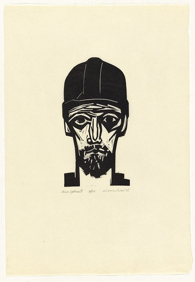 Artist: b'Counihan, Noel.' | Title: b'Miner, Jolimont.' | Date: 1978, July | Technique: b'linocut, printed in black ink, from one block'