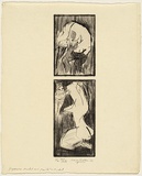 Artist: WALKER, Murray | Title: Vigorous model and painter and model | Date: 1966 | Technique: drypoint and roulette, printed in black ink, from two plates
