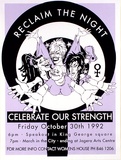 Artist: Inkahoots Ltd. | Title: Reclaim the Night | Date: 1990 | Technique: screenprint, printed in purple and black ink, from two stencils