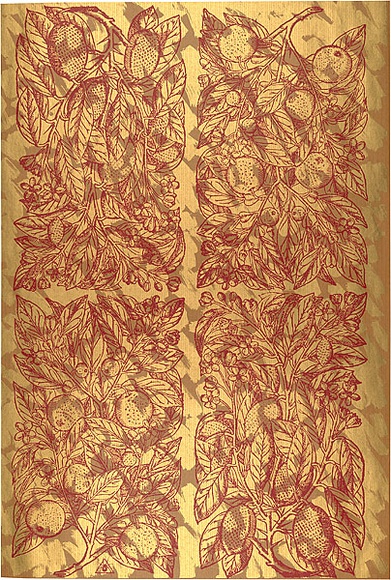 Artist: b'REDBACK GRAPHIX' | Title: b'Wrapping paper: Gold' | Date: 1986 | Technique: b'screenprint, printed in colour, from three stencils'