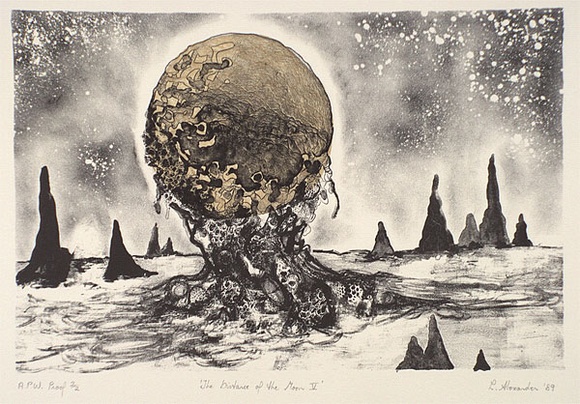 Artist: b'Alexander, Leanne.' | Title: b'The distance from the moon V' | Date: 1989 | Technique: b'lithograph, printed in black ink, from one stone'