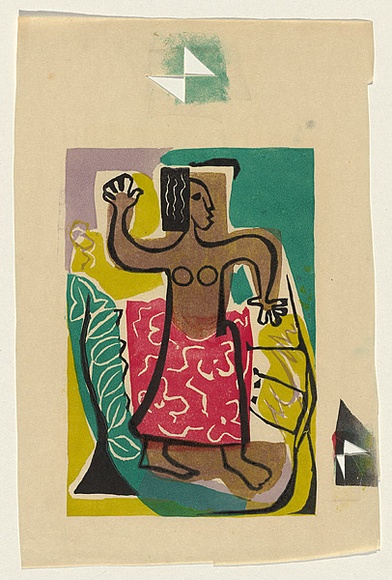 Artist: b'Brash, Barbara.' | Title: b'<p>Native dancer</p>' | Date: 1953 | Technique: b'screenprint, printed in colour, from five stencils'