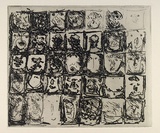 Artist: b'Halpern, Stacha.' | Title: b'not titled [Series of 35 faces]' | Date: c.1963 | Technique: b'etching, printed in black ink, from one plate'