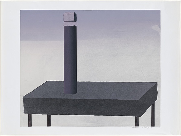 Artist: b'Senbergs, Jan.' | Title: b'Monument' | Date: 1969 | Technique: b'screenprint, printed in colour, from multiple stencils' | Copyright: b'\xc2\xa9 Jan Senbergs. Licensed by VISCOPY, Australia'