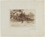 Artist: FULLWOOD, A.H. | Title: The 'Black Horse' Richmond NSW. | Date: 1894 | Technique: etching, printed in sepia ink, from one plate