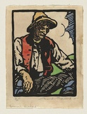 Artist: Sherwood, Maud. | Title: Spanish Shepherd | Date: c.1935 | Technique: woodcut, printed in colour, from multiple blocks