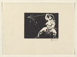 Artist: EWINS, Rod | Title: (Fijian speardancer]. | Date: 1963 | Technique: wood-engraving, printed in black ink, from one pear-wood block