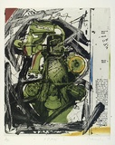 Artist: b'Marsden, David' | Title: b'XPAG I' | Date: 1978 | Technique: b'photo-etching, drypoint, aquatint, printed in black ink from one plate, hand-coloured'