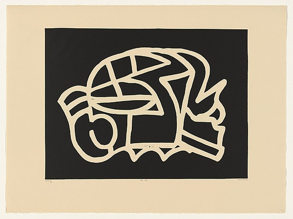 Artist: b'Marshall, John.' | Title: b'Still life' | Date: 1993 | Technique: b'linocut, printed in black ink, from one block'