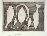 Artist: b'Karadada, Louis.' | Title: b'Not titled #1 [fish, stingray and snake].' | Date: 1995, proofed | Technique: b'etching, printed in black ink, from one plate'